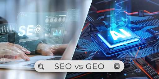 Pelajari perbedaan antara SEO vs GEO dan pilih strategi yang tepat untuk bisnis Anda dengan memahami tujuan dan teknologi masing-masing.