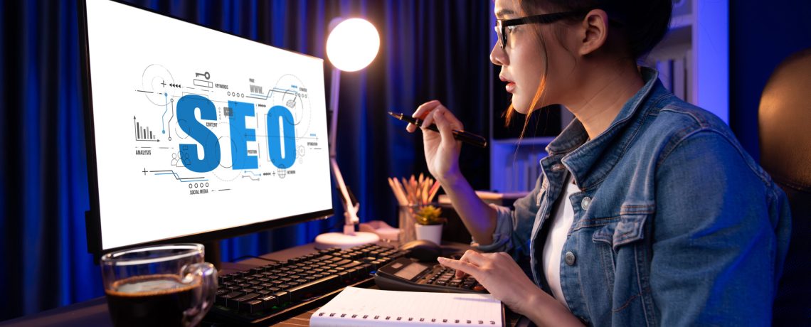 SEO search engine optimization for brisk e-commerce and online retail business showing on computer screen